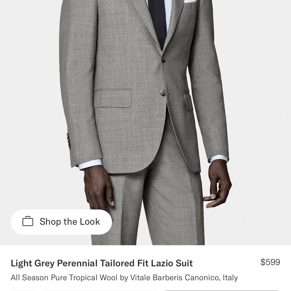 $499 Suitsupply Lazio 100% Wool VBC light Gray Suit jacket Blazer 36S *As-is* - Picture 3 of 17